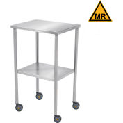 Blickman MRI Safe Howard Instrument Table, 20 « L x 16"L x 34"H, Sur roulettes, Acier inoxydable