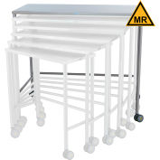 Blickman MRI Safe Largest Nested Instrument Table, On Casters, Stainless Steel, 48"L x 42"W x 24"H