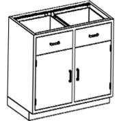 Blickman DD35HS Stainless Steel Base Cabinet with 1 Shelf and 2 Drawers, 35"W x 22"D x 35-3/4"H