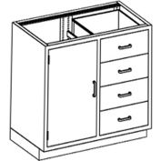 Blickman DG35HS Stainless Steel Base Cabinet with 1 Shelf and 4 Drawers, 35"W x 22"D x 35-3/4"H