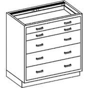 Blickman DS35HS Stainless Steel Base Cabinet with 5 Drawers, 35"W x 22"D x 35-3/4"H