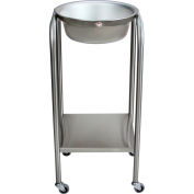 Blickman Single Basin Solution Stand w/ Shelf, Stainless Steel, 15"Wx15"Dx33"H, 8.5 Qt Cap.