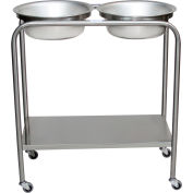 Blickman Double Basin Solution Stand w/ H Brace, Stainless Steel, 29"Wx15"Dx33"H, 8.5 Qt Cap.