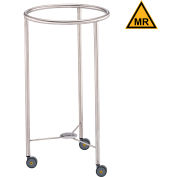 Blickman Round Hamper, Stainless Steel, 18" Diameter, 35"H, 2" MR Conditional Casters