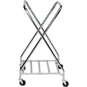 Blickman Folding Adjustable Hamper, Chrome, 2" Hard Rubber Casters, 18"/22"/25", Bottom Shelf