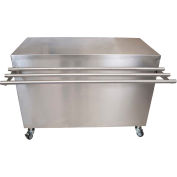 BK Resources Stainless Steel Serving Counter, Hinged Doors & Lock, Drop Shelf 30X60