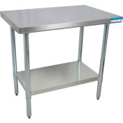 Table en acier inoxydable BK Resources 430, 36 x 18 », sous-étagère galvanisée, calibre 18