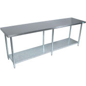 Table en acier inoxydable BK Resources 430, 96 x 18 », sous-étagère galvanisée, calibre 18