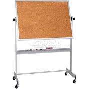 Balt® Deluxe Reversible 60"W x 48"H Double Sided Cork Board Aluminum Trim