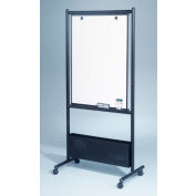 Balt® nid chevalet - armature en acier noir avec porcelaine Markerboard, W 32" x 72" H