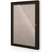 Balt® Outdoor Enclosed Bulletin Board Cabinet,1-Door 18"W x 24"H, Coffee Trim, Gray