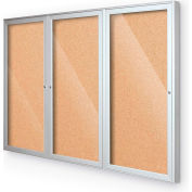 Balt® intérieur clos babillard - porte 3 - Cork - argent aluminium Frame - W 72" x 48" H