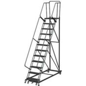 Étape 13 Extra Heavy Duty Steel Rolling Echelle de sécurité - bande de roulement métallique expansé w / Cal OSHA main courante