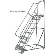 7 étape 24" Wx72" D acier inoxydable roulement sécurité Echelle - perforé Tread w / Cal OSHA main courante