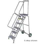 7 Etape 16 "W inox rabattable et Store roulant Ladder - perforé marche w / Cal OSHA main courante