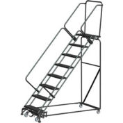 Étape 12 acier pente roulant échelle poids actionné verrouiller 24 "W Serr. Étape w / Cal OSHA main courante