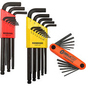 Bondhus 14130 Hex Key Triple Pack SAE, Metric W/ FREE Fold-Up Set
