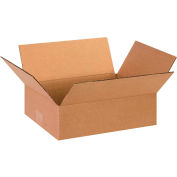 Global Industrial™ boîtes ondulées en carton plat, 13"L x 10"L x 4"H, Kraft, qté par paquet : 25