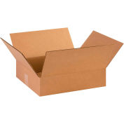 Global Industrial™ Boîtes en carton ondulé plates, 14-3/8"L x 12-1/2"L x 3-1/2"H, Kraft, qté par paquet : 25