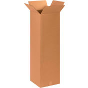 Global Industrial Tall Cardboard Corrugated Boxes, 15"L x 15"W x 48"H, Kraft - Pkg Qty 10