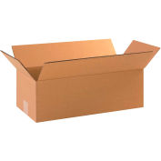 Global Industrial™ longues boîtes ondulées en carton, 18"L x 8"L x 4"H, Kraft, qté par paquet : 25