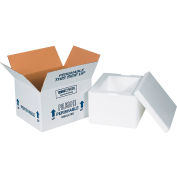 Foam Insulated Shipping Kit, 8"L x 6"W x 4-1/2"H, White