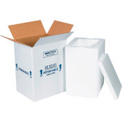 Foam Insulated Shipping Kit, 8"L x 6"W x 12"H, White