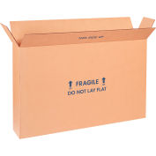 Global Industrial™ Single Wall Flat Panel Corrugated TV Boxes, 28"L x 6"W x 20"H, Kraft, qté par paquet : 5