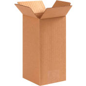 Global Industrial™ Tall Cardboard Corrugated Boxes, 4"L x 4"W x 8"H, Kraft - Pkg Qty 25