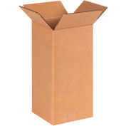 Global Industrial Tall Cardboard Corrugated Boxes, 6"L x 6"W x 12"H, Kraft - Pkg Qty 25