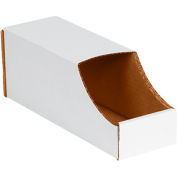 Global Industrial Stackable Corrugated Bin Boxes, 4"Wx12"Dx4-1/2"H, Oyster White - Pkg Qty 50