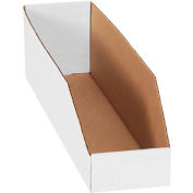 Global Industrial™ Open Top Corrugated Bin Boxes, 4"Wx18"Dx4-1/2"H, White - Pkg Qty 50