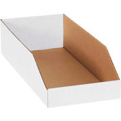 Global Industrial™ boîtes à bac ondulé à toit ouvert, 8"Wx18"Dx4-1/2"H, blanc, qté par paquet : 50