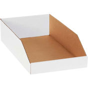Global Industrial™ boîtes à bac ondulé à toit ouvert, 10"Wx18"Dx4-1/2"H, blanc, qté par paquet : 25