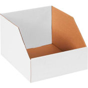 Global Industrial Jumbo Open Top Corrugated Bin Boxes, 10"Wx12"Dx8"H, White - Pkg Qty 50