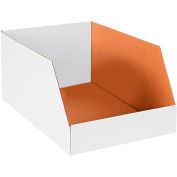 Global Industrial Jumbo Open Top Corrugated Bin Boxes, 16"Wx24"Dx12"H, White - Pkg Qty 25