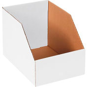 Global Industrial Jumbo Open Top Corrugated Bin Boxes, 8"Wx12"Dx8"H, White - Pkg Qty 50