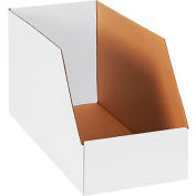 Global Industrial Jumbo Open Top Corrugated Bin Boxes, 8"Wx18"Dx10"H, White - Pkg Qty 25