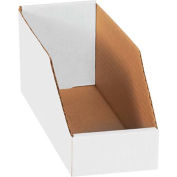Global Industrial™ Open Top Corrugated Bin Boxes, 4"Wx12"Dx4-1/2"H, White - Pkg Qty 50
