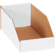 Global Industrial Open Top Corrugated Bin Boxes, 6"Wx12"Dx4-1/2"H, White - Pkg Qty 50
