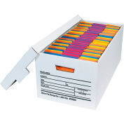 Global Industrial™ Deluxe File Storage Boxes, 24"L x 12"W x 10"H, White, qté par paquet : 12