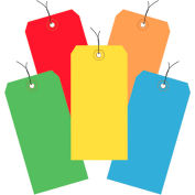 Global Industrial Shipping Tag Pre Wired#5, 4-3/4"L x 2-3/8"W, Assorted Colors, 1000/Pk