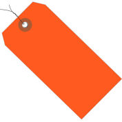 Global Industrial™ Plastic Shipping Tag Pre Wired#8 6-1/4"L x 3-1/8"W, Orange, 100/Pack