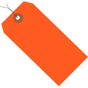 Global Industrial Plastic Shipping Tag Pre Wired#8 6-1/4"L x 3-1/8"W, Orange, 100/Pack