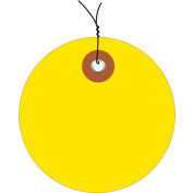 Global Industrial™ Plastic Circle Tag Pre Wired2" Dia., Yellow, 100/Pack