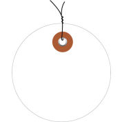 Global Industrial Plastic Circle Tag Pre Wired3" Dia., White, 100/Pack