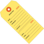 Global Industrial™ Étiquette de réparation consécutive #5, 4-3/4"L x 2-3/8"W, Jaune, 1000/Pack