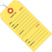 Global Industrial™ Consecutively Repair Tag Pre Wired#5, 4-3/4"L x 2-3/8"W, Yellow, 1000/Pk