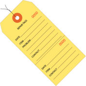 Global Industrial™ Consecutively Repair Tag, Pre Wired#8 6-1/4"L x 3-1/8"W, Yellow, 1000/Pk