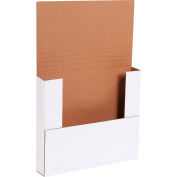Global Industrial™ Corrugated Easy-Fold Mailers, 12"L x 10-1/2"L x 2"H, Blanc, qté par paquet : 50
